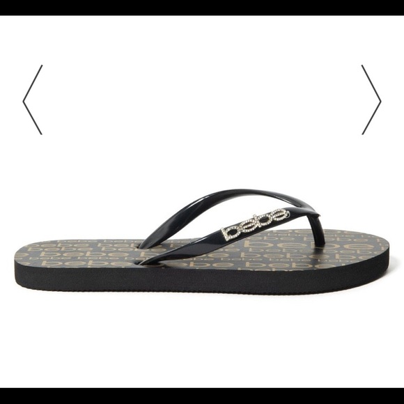 NWOT BEBE SAMIRAH LOGO FLIP FLOPS - Picture 2 of 4